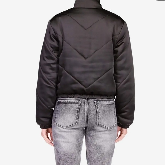 Sanctuary Womens Davis Black Chevron Puffer Short Quilted Coat Outerwear New XS - Picture 5 of 14